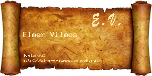 Elmer Vilmos névjegykártya